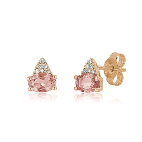 Gold earrings with morganite and diamonds - OD519/MO-LR