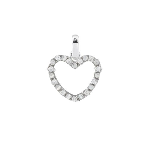 Pendant in 18 kt white gold, customizable initial/number with diamonds  - PD002/
