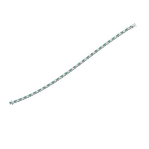 Stone tennis bracelet 2.7 mm alternating color stones with white diamond - BD160