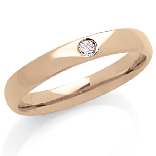 Wedding ring in 18kt gold with a 3.3mm wide diamond - ADF052P