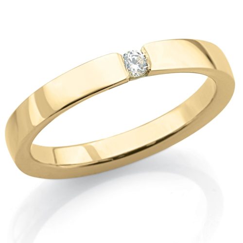 18kt gold wedding band with 3mm wide diamond - ADF321P