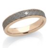 18kt gold wedding ring with diamond and 4.5 mm wide titanium insert - ADF341TT