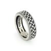 Ring in burnished 925 Silver with Diamond and herringbone pattern - ZAU003-LM