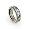 Ring in burnished 925 Silver Basolata texture with Diamond - ZAU011D-LM
