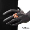 Small enameled butterfly silver ring