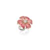 Silver enameled flower ring