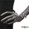 Silver enameled scorpion bracelet