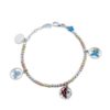 925 rhodium-plated, gold-plated, enamel and Swarovski ™ silver bracelet - ZBR405-M2