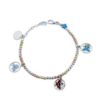 925 rhodium-plated, gold-plated, enamel and Swarovski ™ silver bracelet - ZBR405-M2