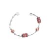 925 rhodium silver bracelet, with hand made enamel and pearls - ZBR541-ML