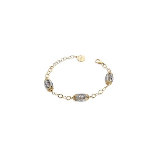 Bracelet in gold and rhodium-plated 925 silver - ZBR570-LN