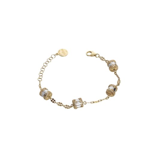 Bracelet in gold and rhodium-plated 925 silver - ZBR572-LN