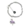 Ballerina bracelet in 925 silver, rhodium-plated, with purple hand-made enamel - ZBR600-MB