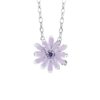 Small daisy necklace in 925 silver, gilded or rhodium-plated, with hand-made enamel and cubic zirconia - ZCL1262