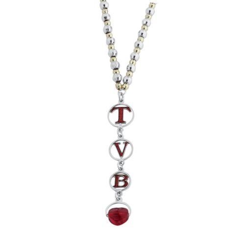 Rhodium and gold plated 925 silver necklace, enamel and Swarovski ™ ® - ZCL620-MO