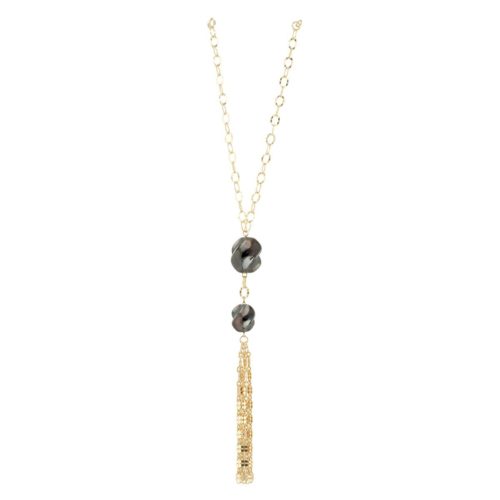 Gold and ruthenium 925 silver necklace - ZCL984-LQ