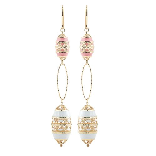 Earrings in 925 silver, gilded and enamelled - ZOR1073-MG