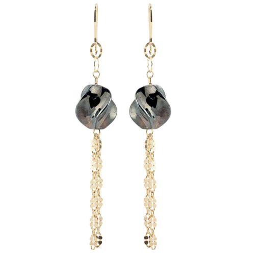 Gold 925 silver earrings, and ruthenium - ZOR1090-LQ