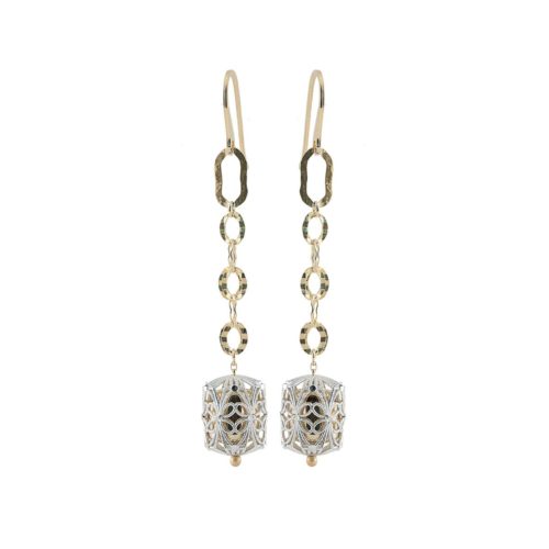 925 rhodium-plated and gold-plated silver earrings - ZOR1109-LN