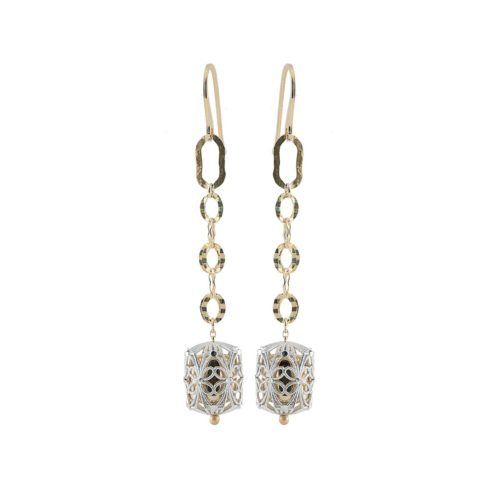 925 rhodium-plated and gold-plated silver earrings - ZOR1109-LN