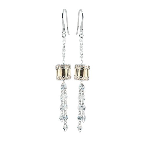 925 rhodium-plated and gold-plated silver earrings - ZOR1113-LN