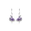 Ballerina earrings in 925 silver, rhodium-plated, with purple hand-made enamel - ZOR1116-MB