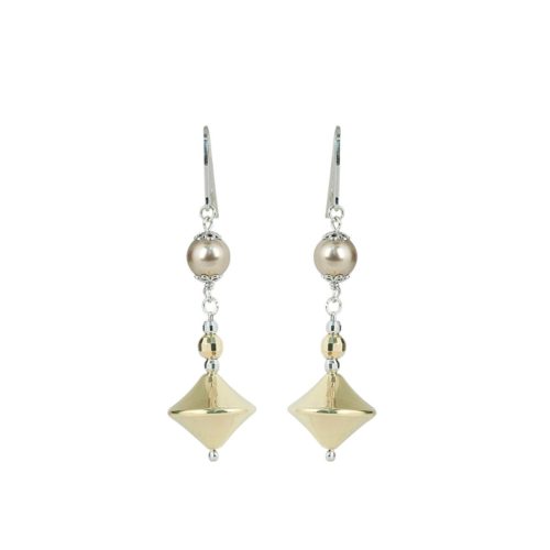 925 rhodium-plated and gilded silver earrings with pearls - ZOR1141-LN