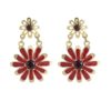 Daisy pendant earrings in 925 silver, gilded or rhodium-plated, with hand-made enamel and cubic zirconia - ZOR1192