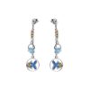 925 rhodium-plated, gold-plated, enamel and Swarovski ™ silver earrings - ZOR710-M2