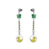 925 rhodium-plated, gold-plated, enamel and Swarovski ™ silver earrings - ZOR711-MO