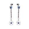 925 rhodium-plated, gold-plated, enamel and Swarovski ™ silver earrings - ZOR712-MH