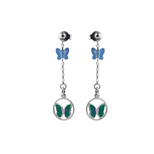 925 rhodium-plated silver earrings, enamel and Swarovski ™ - ZOR715-MB