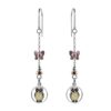 Earrings in 925 rhodium-plated, rose-gold-plated, enamel and Swarovski ™ silver - ZOR719-MH