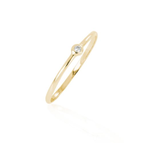 18kt gold ring with natural white diamond - AD1119