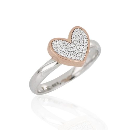 Ring heart-shaped in gold and diamonds - AD1171/DB