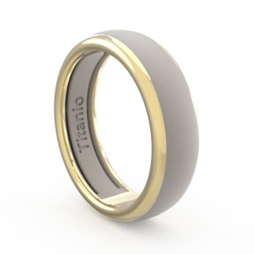 18 kt gold and titanium band ring - ATU006/