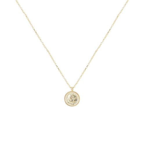 Polished 18kt yellow gold coin necklace - CEA4423-LG