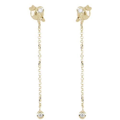 18kt gold earrings with natural white diamonds - OD550
