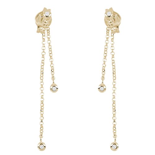 18kt gold earrings with natural white diamonds - OD552