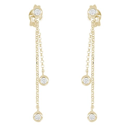 18kt gold earrings with natural white diamonds - OD554