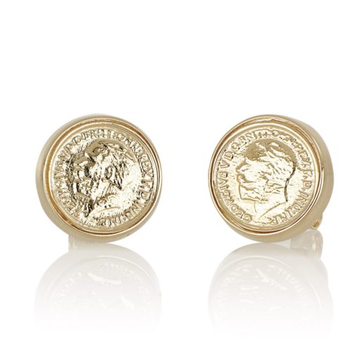 Polished 18kt yellow gold coin earrings - OE5393-LG
