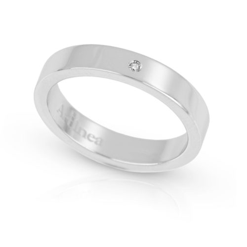 4 mm flat ring in rhodium-plated silver - ZAF100