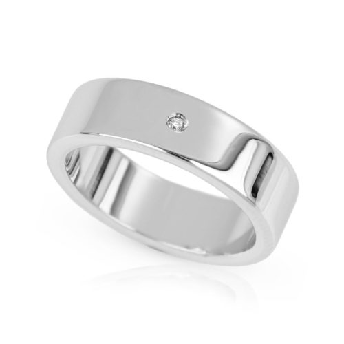 6 mm flat ring in rhodium-plated 925 silver - ZAF104