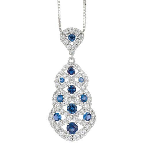 925 silver necklace with colored and white zircons - ZCL1451