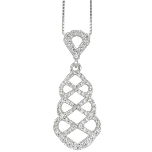 925 silver necklace with white zircons - ZCL1452-LB