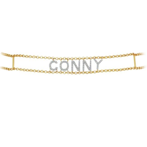 Customizable choker necklace with zircon letters, numbers and symbols - ZCS10