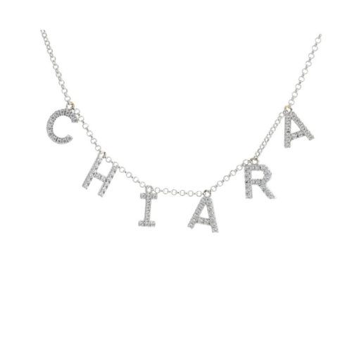Customizable choker necklace with zircon letters, numbers and symbols - ZCS6