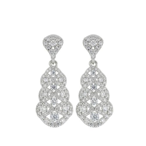 925 silver earrings with white zircons - ZOR1278/BI-LB