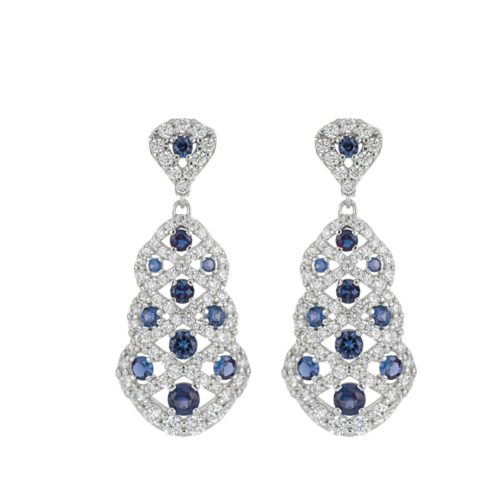 Earrings in rhodium-plated 925 silver with white and colored zircons - ZOR1278