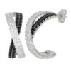 Earrings in rhodium-plated 925 silver with pavé of white zircons. - ZOR1297/NE-LL